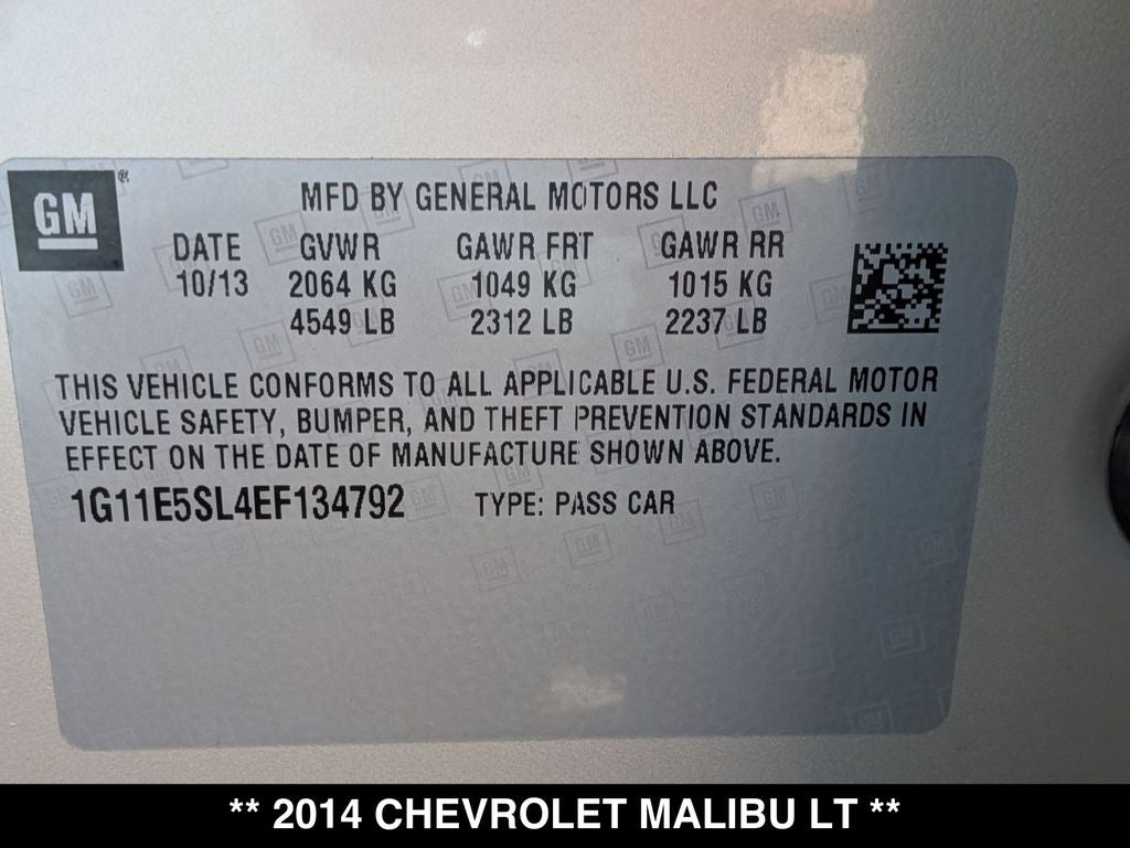 2014 Chevrolet Malibu LT 2LT