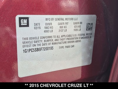 2015 Chevrolet Cruze 1LT