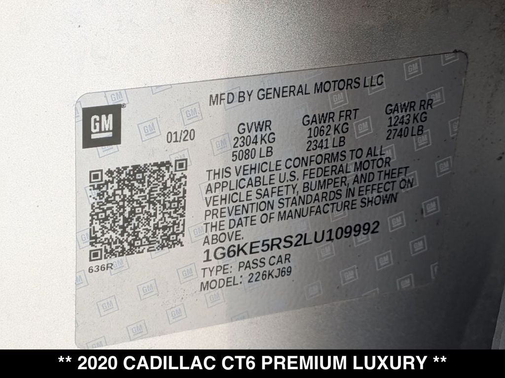 2020 Cadillac CT6 3.6L Premium Luxury