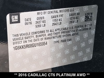 2016 Cadillac CT6 3.0L Twin Turbo Platinum