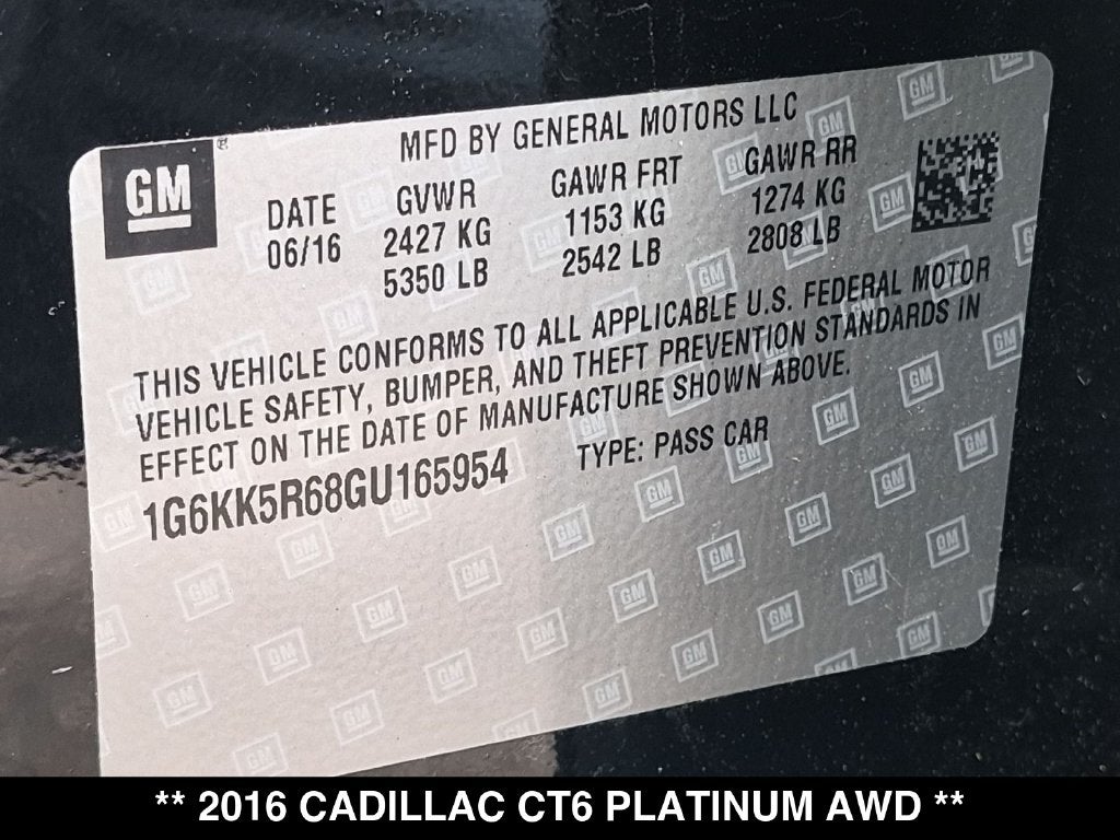 2016 Cadillac CT6 3.0L Twin Turbo Platinum