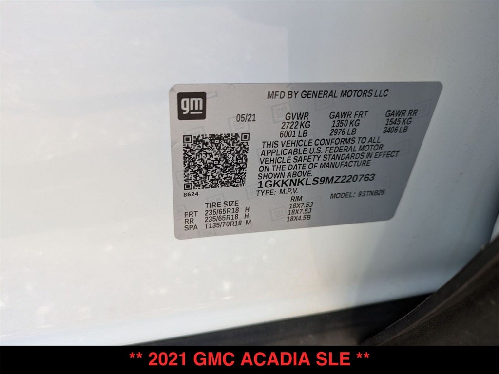 2021 GMC Acadia SLE