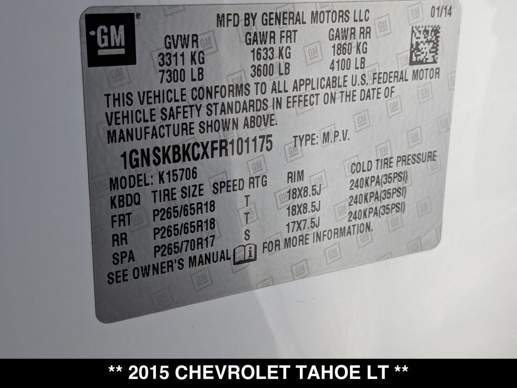 2015 Chevrolet Tahoe LT