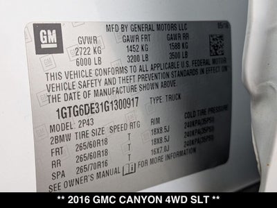 2016 GMC Canyon SLT