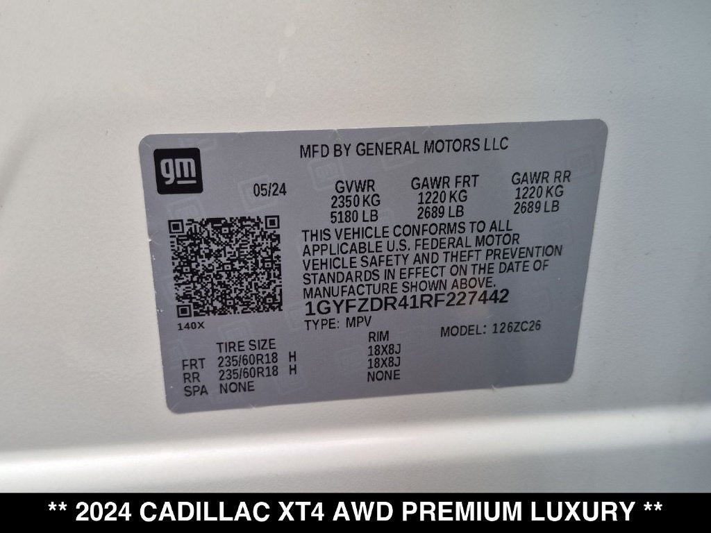 2024 Cadillac XT4 Premium Luxury