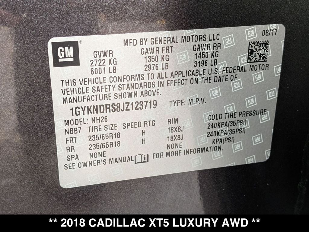 2018 Cadillac XT5 Luxury