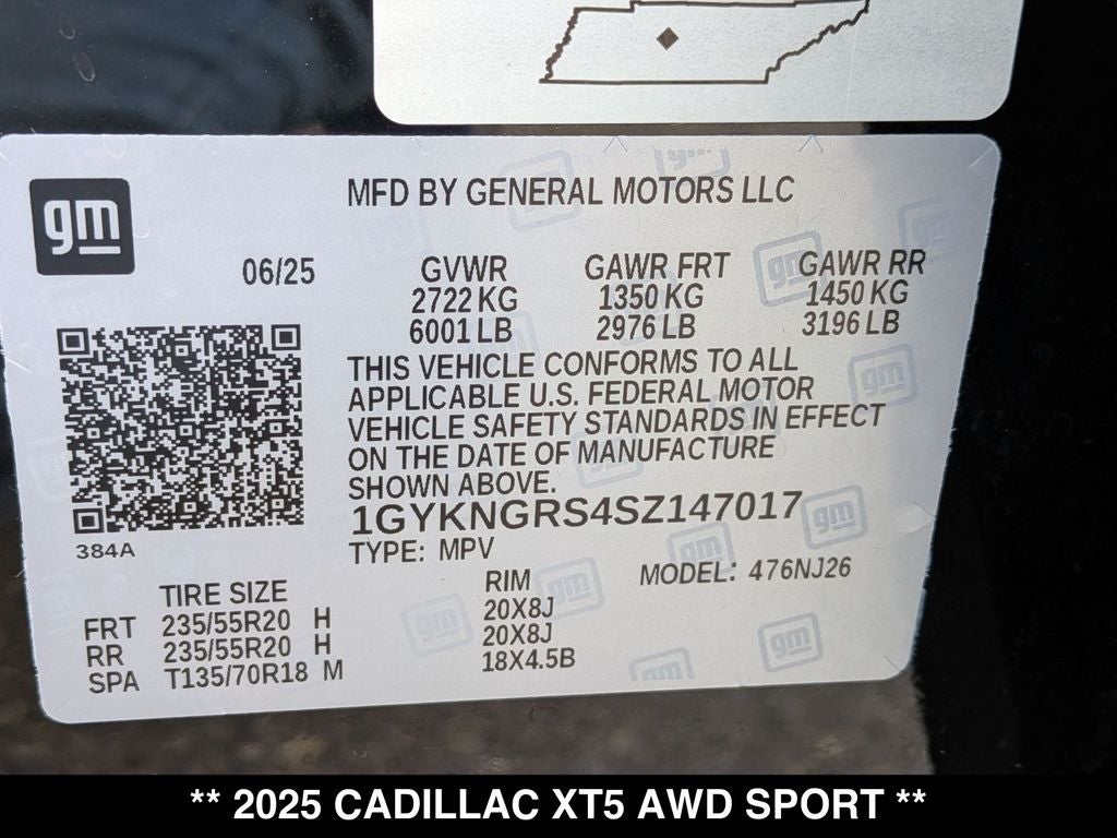 2025 Cadillac XT5 Sport