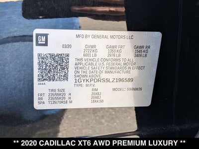 2020 Cadillac XT6 Premium Luxury
