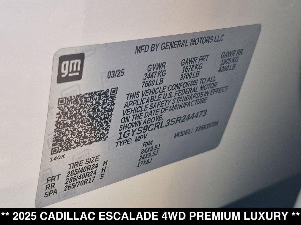 2025 Cadillac Escalade Premium Luxury