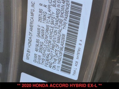 2020 Honda Accord Hybrid EX-L