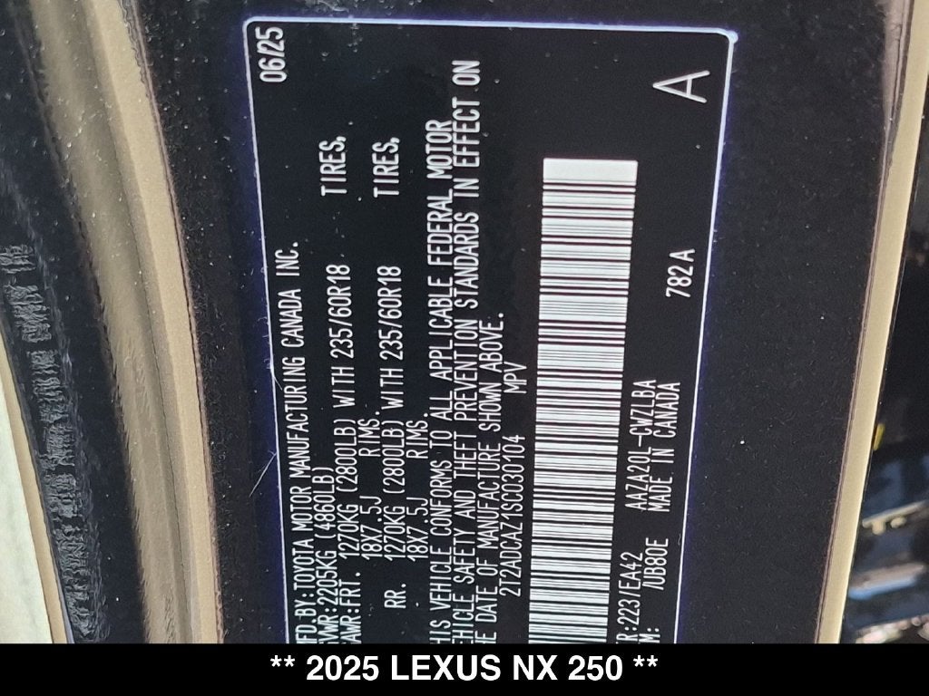 2025 Lexus NX 250 Base