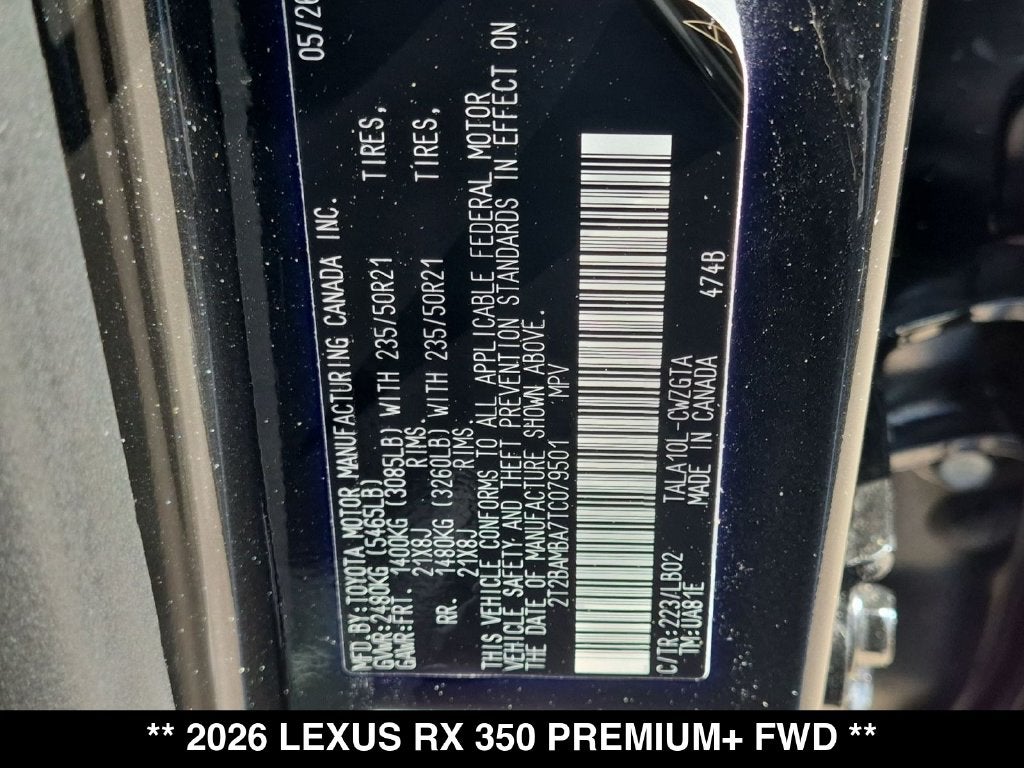 2026 Lexus RX PREMIUM PLUS