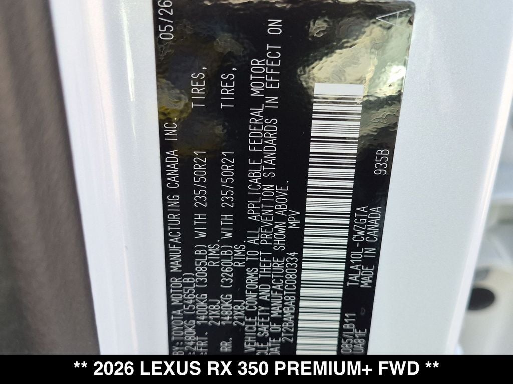 2026 Lexus RX PREMIUM PLUS