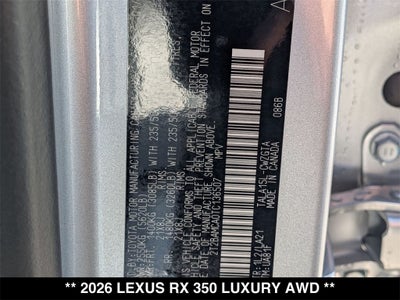 2026 Lexus RX LUXURY