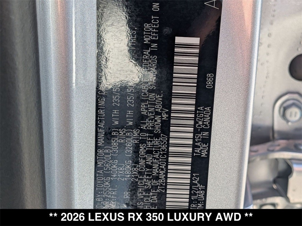 2026 Lexus RX LUXURY