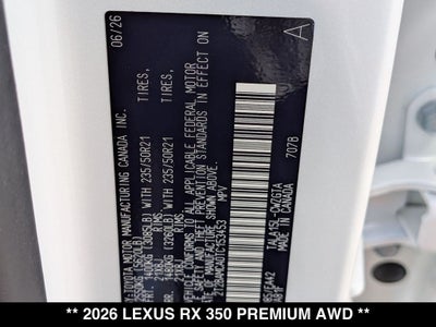 2026 Lexus RX PREMIUM