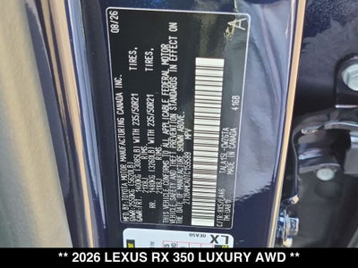 2026 Lexus RX LUXURY