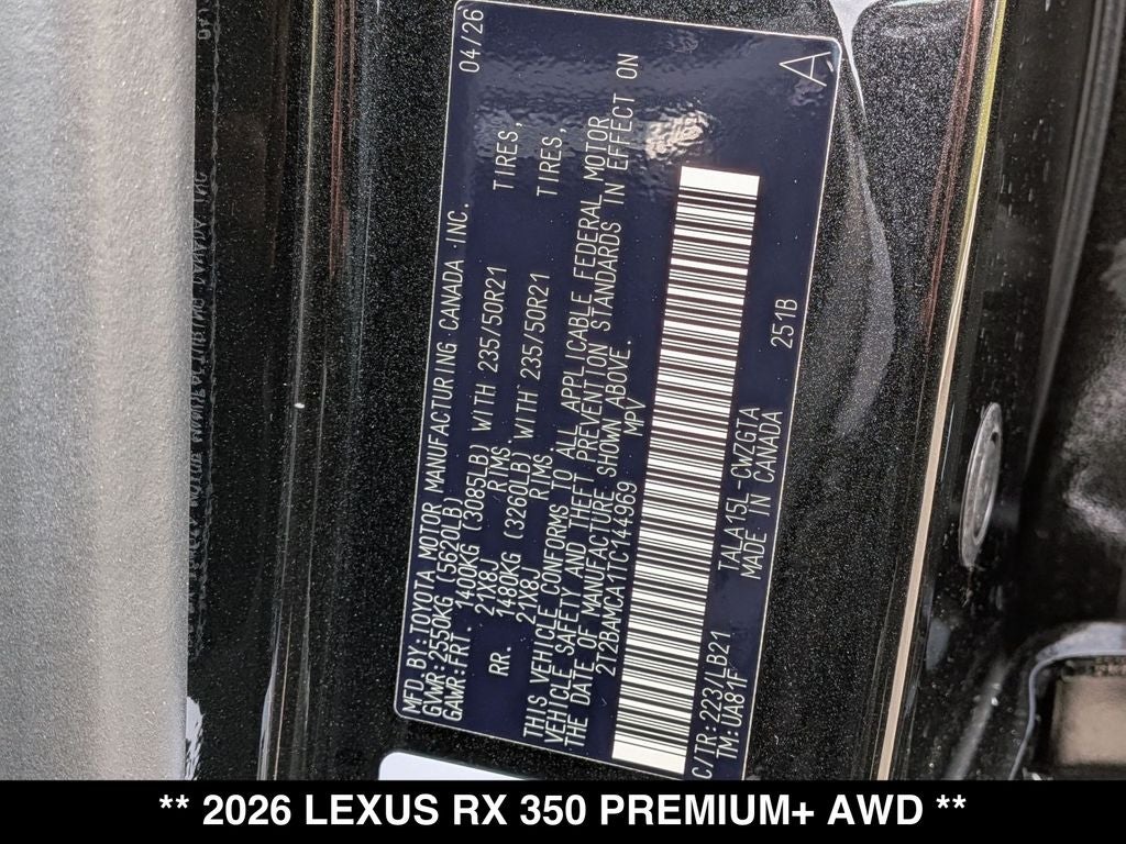 2026 Lexus RX 350 Premium+