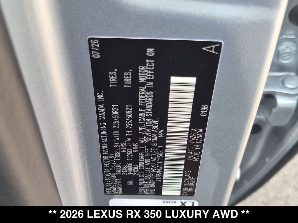 2026 Lexus RX LUXURY
