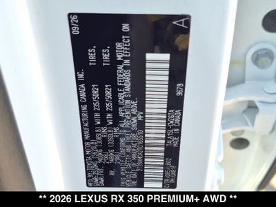 2026 Lexus RX PREMIUM PLUS