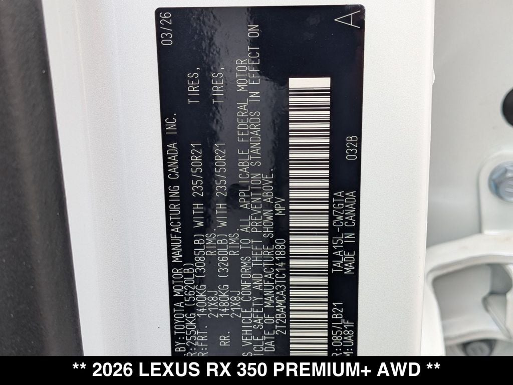 2026 Lexus RX 350 Premium+