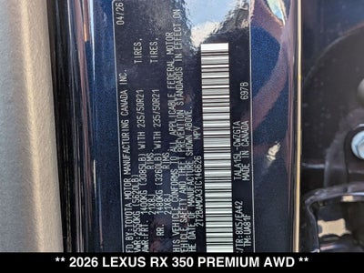 2026 Lexus RX PREMIUM