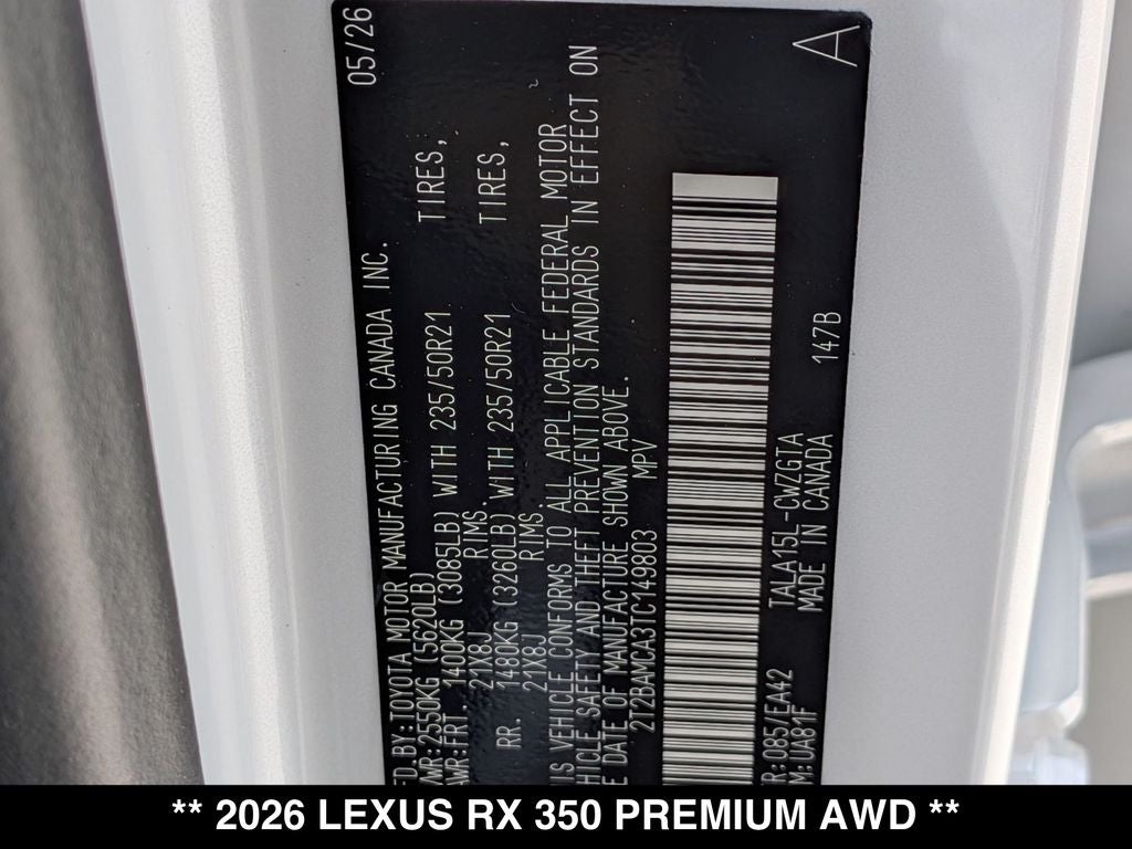 2026 Lexus RX PREMIUM