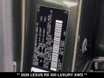 2026 Lexus RX LUXURY