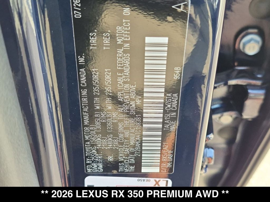 2026 Lexus RX PREMIUM