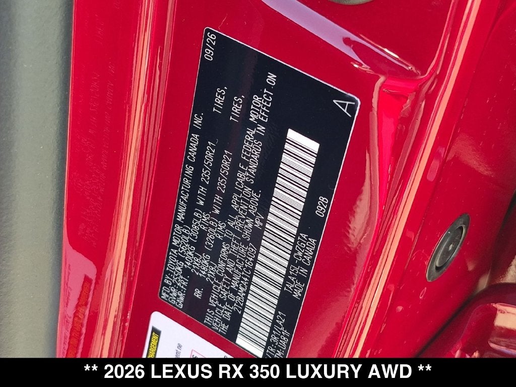 2026 Lexus RX LUXURY