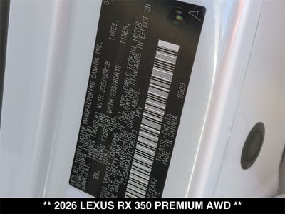 2026 Lexus RX 350 Premium