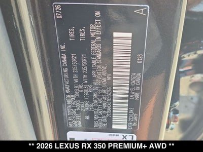 2026 Lexus RX PREMIUM PLUS
