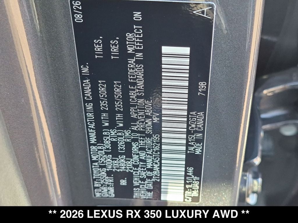 2026 Lexus RX LUXURY