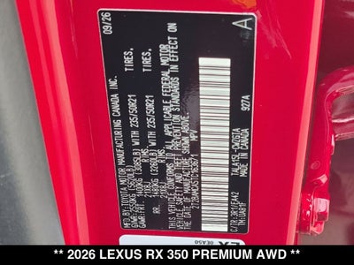 2026 Lexus RX PREMIUM