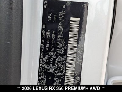 2026 Lexus RX 350 Premium+