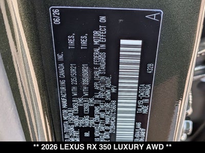 2026 Lexus RX LUXURY