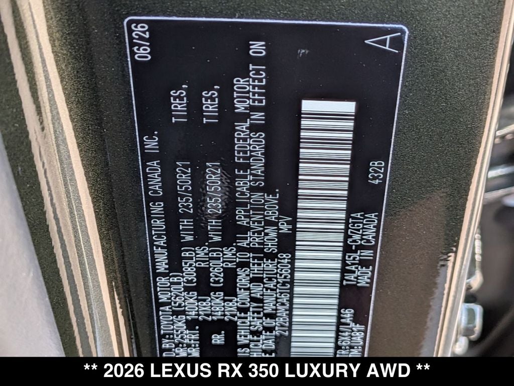 2026 Lexus RX LUXURY
