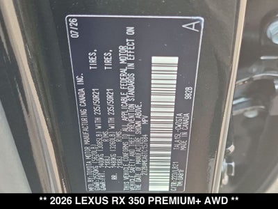 2026 Lexus RX PREMIUM PLUS