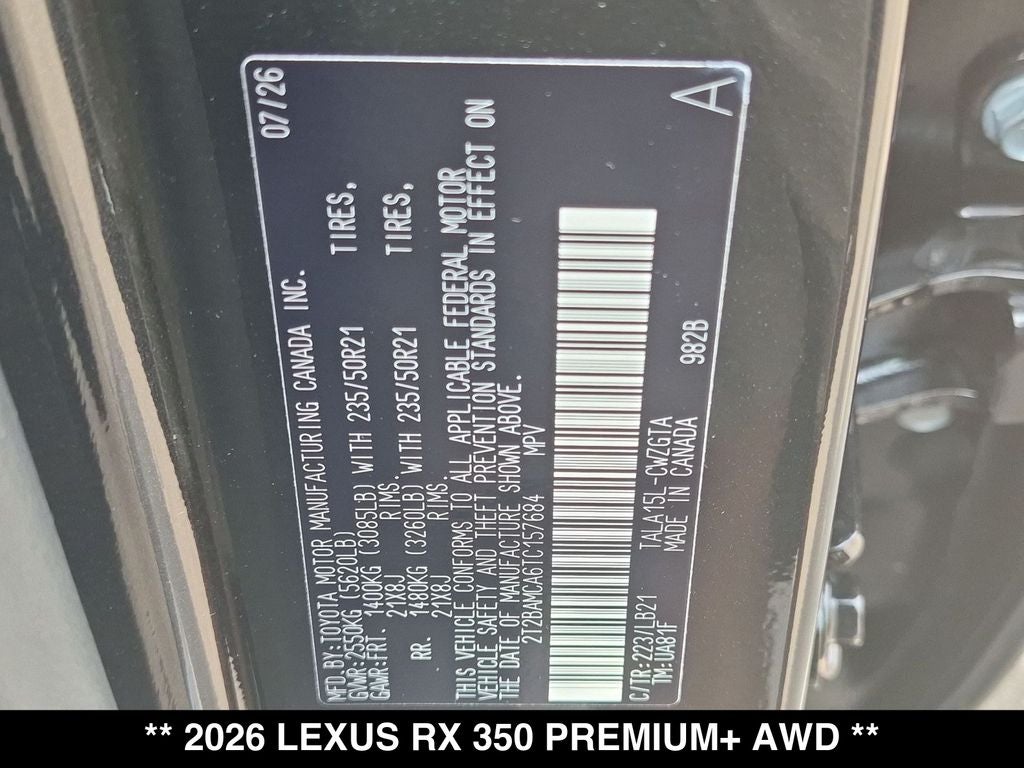2026 Lexus RX PREMIUM PLUS