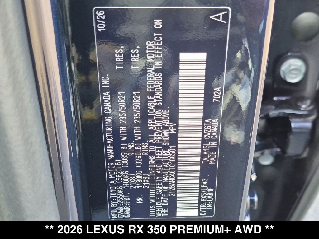 2026 Lexus RX 350 Premium+