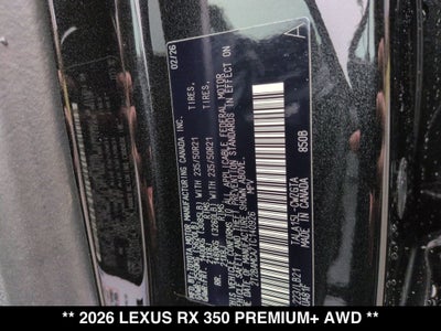 2026 Lexus RX PREMIUM PLUS