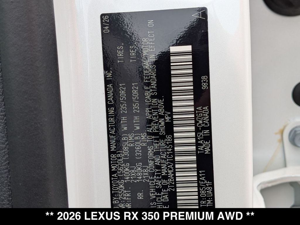 2026 Lexus RX PREMIUM