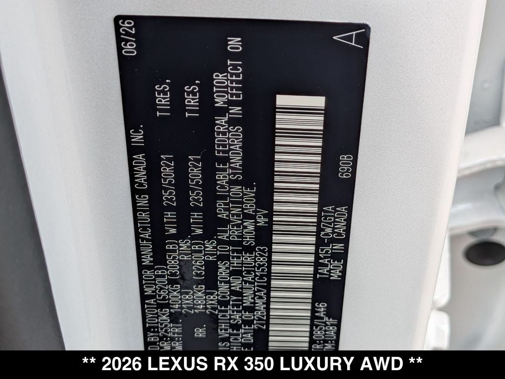2026 Lexus RX LUXURY