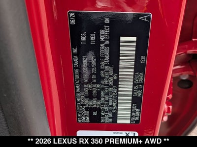 2026 Lexus RX PREMIUM PLUS