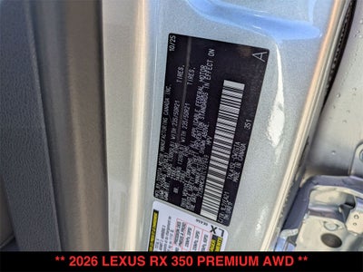 2026 Lexus RX PREMIUM