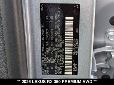 2026 Lexus RX 350 Premium