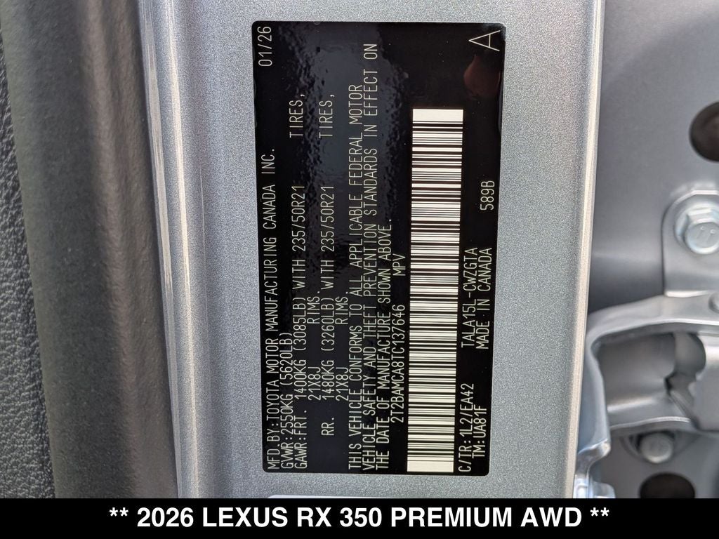 2026 Lexus RX 350 Premium