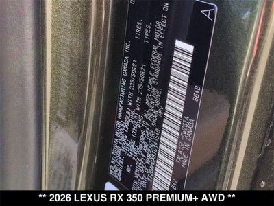2026 Lexus RX 350 Premium+