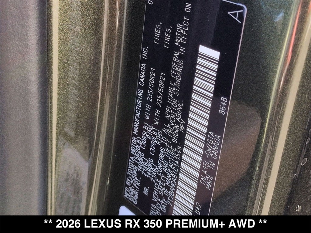 2026 Lexus RX 350 Premium+
