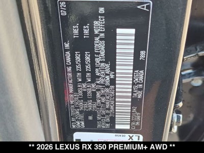 2026 Lexus RX PREMIUM PLUS